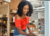 Consumer is shopping for products